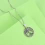 Aniu Tree of Life Necklace, Celtic Family Tree Pendant for Women, Sterling Silver Jewelry Gift - Oxidized Special Effect