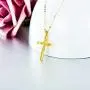 14K Solid Gold Cross Necklace for Women, Delicate Gold Italian Diamond-cut Cross Pendant Necklace Religious Jewelry for Girl, Wife, Mom, 16''-18'' 14K Solid Gold Cross Necklace for Women, Delicate Gold Italian Diamond-cut Cross Pendant Necklace Religious Jewelry for Girl, Wife, Mom, 16''-18''