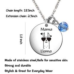 De&ai Mama Llama Charm Necklace Animal Mama Llama Jewelry for Moms Grands Women Christmas Birthday Gift