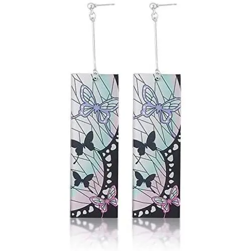 Demon Slayer Tanjiro Earrings - Kimetsu No Yaiba Acrylic Hanafuda Earrings - Good Ideal For Women and Girl Demon Slayer Tanjiro Earrings - Kimetsu No Yaiba Acrylic Hanafuda Earrings - Good Ideal For Women and Girl