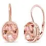 Gem Stone King 4.00 Ct Oval Peach Nano Morganite 18K Rose Gold Plated Silver Earrings