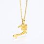 U7 Nation Map Pendant Patriotism Jewelry 18K Gold Plated Necklace Pendant with Adjustable Rolo Chain