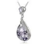 Ice Gems Sterling Silver African Amethyst, Amethyst and White Topaz Tonal Teardrop Necklace Ice Gems Sterling Silver African Amethyst, Amethyst and White Topaz Tonal Teardrop Necklace