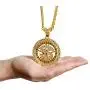 MLARK Mens Hip Hop Necklace 18k Gold Plated Dollar Sign Rapper Pendant Necklace with Drill 30 inches Cuban Chain