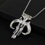 Mandaxxxx Skull Necklace Pendant for SW 9 Cosplay in Alloy Zinc Color Silver Accessory Costume Halloween Carnival Gifts Christmas