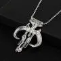 Mandaxxxx Skull Necklace Pendant for SW 9 Cosplay in Alloy Zinc Color Silver Accessory Costume Halloween Carnival Gifts Christmas