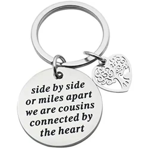 Cousin Gifts Stainless Steel Jewelry Keychain for Cousins Cousin Jewelry