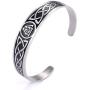 VASSAGO Nordic Viking Odin Valknut Symbol Irish Trinity Celtic Knot Cuff Bracelet Stainless Steel Bangle Vintage Amulet Jewelry Gifts for Men Women Teens