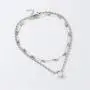 Double-layer Beads Chain Square Necklace Pendant Punk Safety Pins Chain Choker for Women Girls Exaggerated Hip Pop Jewelry Double-layer Beads Chain Square Necklace Pendant Punk Safety Pins Chain Choker for Women Girls Exaggerated Hip Pop Jewelry