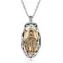 Nofade Silver Personalized Virgin Mary Necklace 925 Sterling Silver Religious Christian Jewelry Oval Medal Coin Pendant Necklace for Women Men