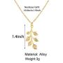 Aluinn Leaf Necklace Gold Dainty Olive Pendant Necklace Simple Necklace Chain Jewelry for Women and Teen Girls