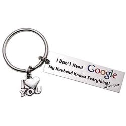 Melix Home Funny Keychain for Boyfriend Girlfriend I Don’t Need Google My Boyfriend Girlfriend Husband Wife Knows Everything Keychains