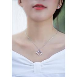Caperci Sterling Silver Diamond Accent Kindred Heart Necklace - Mothers Day Jewelry Gifts for Mom/Wife