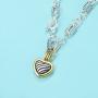 UNY Fashion Trendy Pendants Antique Pendant Heart Cable Wire Desinger Inspired Women Charms Necklace Gift