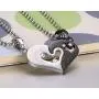 4Piece Stainless Steel Couple Necklace Rhinestone I Love You Heart Puzzle Matching Pendant with Chain His and Hers Couple Necklace for Women Men Girlfriend Boyfriend Couple BBF
