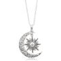 Sun Crescent Moon Necklace Choker Vintage Gothic Sunflower Sunshine Pendant Neckalce for Women Girls Statement Jewelry Gifts