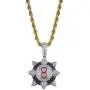 TOPGRILLZ Mens 14K Gold Inspired Spike 8-Ball Billiard Iced out Pendant Necklace Chain
