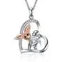 Owl Necklace Sterling Silver Rose Gold Love Heart Owls Pendant Necklace with Girl Jewelry Gifts for Women Teen Owl Necklace Sterling Silver Rose Gold Love Heart Owls Pendant Necklace with Girl Jewelry Gifts for Women Teen