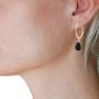 Humble Chic Simulated Druzy Hoop Earrings - Boho Teardrop Created Geode Stone Charm Dangle Drop Threader Loops for Women - Bohemian Sparkly Pendants