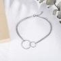ESSIE ODILA Happy 20th-90th Birthday Bracelet Sweet Gift for Women 925 Sterling Silver Circles Interlocking Rings Jewelry Birthday Gift for Mother Daughter Sister