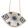 Gold Evil Eye Lariat Necklace for Women 18K Gold Plated Sliding Adjustable Chain Novel Jewelry