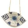 Gold Evil Eye Lariat Necklace for Women 18K Gold Plated Sliding Adjustable Chain Novel Jewelry
