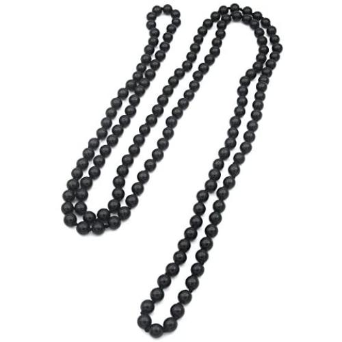 JSEA 57 Length 8mm Simulated Glass Pearl Long Necklace Multi Layer Statement Necklace Women