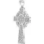 US Jewels Mens 925 Sterling Silver Irish Celtic Knot Cross Religious Pendant, 43mm US Jewels Mens 925 Sterling Silver Irish Celtic Knot Cross Religious Pendant, 43mm