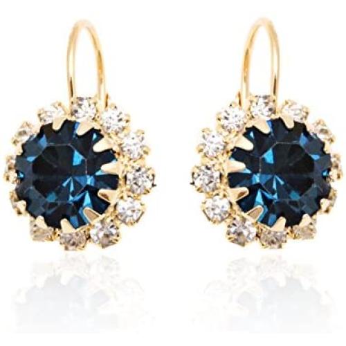 Crystal Flower Earrings For Women | Brazel 18K Gold Plated Crystal Flower Earrings Cubic Zirconia Earrings for Women