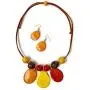 Tagua Nut Necklace Peach and Yellow Tagua Necklace Set and Earrings TAG622, Vegetable Ivory Necklace. Handmade Jewelry Tagua Nut Necklace Peach and Yellow Tagua Necklace Set and Earrings TAG622, Vegetable Ivory Necklace. Handmade Jewelry