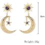 Solighter Fashion Moon Earrings for women Girls Moon and Star Earrings Vintage Jewelry Jewelry Long Drop Dangle Stud