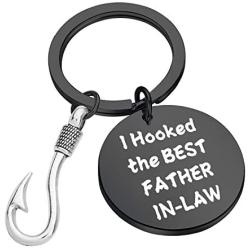 CENWA Father of The Groom Keychain I Hooked The Best Father in-Law Father in Law Gift from Bride Wedding Jewelry Gift from Bride Fathers Day Fisherman Gift