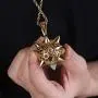 Moca Jewelry Iced Out Meteor Hammer Black 8 Pendant Necklace 18K Gold Plated Bling CZ Simulated Diamond Hip Hop Rapper Chain Necklace for Men Women