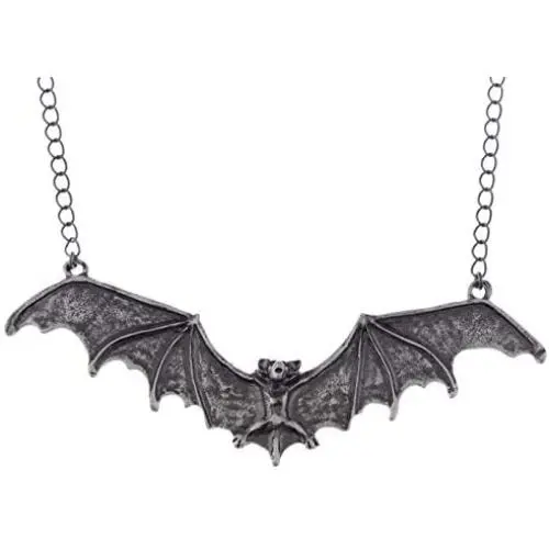 Alilang Frightening Halloween Enamel Paint Flying Bat Metal Chain Pendant Necklace Alilang Frightening Halloween Enamel Paint Flying Bat Metal Chain Pendant Necklace