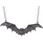 Alilang Frightening Halloween Enamel Paint Flying Bat Metal Chain Pendant Necklace