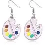 DAMLENG Unique Charm Paint Palette Dangle Earrings Paint Brush Drop Earrings For Women Artist Painter Jewelry Gifts (Silver) DAMLENG Unique Charm Paint Palette Dangle Earrings Paint Brush Drop Earrings For Women Artist Painter Jewelry Gifts (Silver)