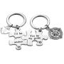 Zuo Bao Puzzle Keychain Valentines Day Anchor and Compass Charm Keychains Set Ill Be Your Anchor You Be My Guide