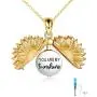 Sterling Silver Sunflower Urn Necklace for Ashes You are My Sunshine Pendant Cremation Jewelry for Ashes of Loved Ones Keepsake
