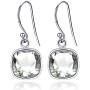 Orchid Jewelry 925 Sterling Silver Dangle Earrings For Women Nickel Free Green Amethyst Cushion 3.00 Ct Dangling Earring February Birthstone A Perfect And Unique Christmas Gift For Her