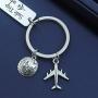 SIDIMELO Travel Keychains Travel Gift Metal Charmed Keychain Keyring Travel Lover Keychain Accessories Personalized Gift for Lover Friend Family Safe Trip Where You go