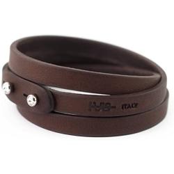 Genuine Italian Leather Wrap Bracelet with Swarovski Crystal Closure | Multiple Colors Available Women or Men | Handcrafted in Italy (Te Plus)