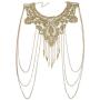 JOJO & LIN Gold Fine Chain with Yellow Flower Lace Bikini Body Chain Necklace Jewelry