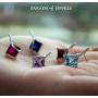 7mm Princess Cut Gemstone Drop Earrings in Sterling Silver