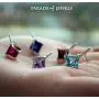 7mm Princess Cut Gemstone Drop Earrings in Sterling Silver 7mm Princess Cut Gemstone Drop Earrings in Sterling Silver