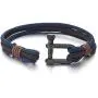 COOLSTEELANDBEYOND Men Women Steel Screw Anchor Shackle Nautical Sailor Navy Blue Brown Rope Wristband Wrap Bracelet