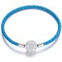 Genuine Leather Braided Charm Bracelet Sterling Silver Snowflake Bangle Barrel Clasp Jewelry Fit Pandöra Charm Birthday Gift for Women