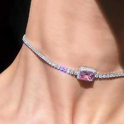 Sethain Fashion Rhinestone Choker Necklace Silver Crystal Chain Gem Necklaces Party Jewelry Accessories for Women and Girls