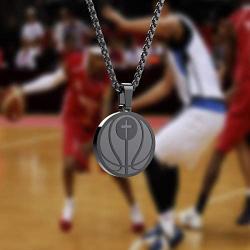 Phoenix Angela Sports Pendant Necklace Baseball Football Soccer Basketball Volleyball Team Coach Gift Inspirational Pendant for Boys Girls