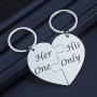 SIDIMELO Couple Keychain Couples Jewelry for Him &Her Valentine Gifts Her one His Only Couple Keychain Inspirational Gifts Jewelry Split Broken Heart Pendant Keychain