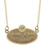 Marvel Comics Unisex Adult X-Men Xaviers School Plague Stainless Steel Pendant Necklace with 18-Inch Chain + 2-Inch Extender, Gold, One Size